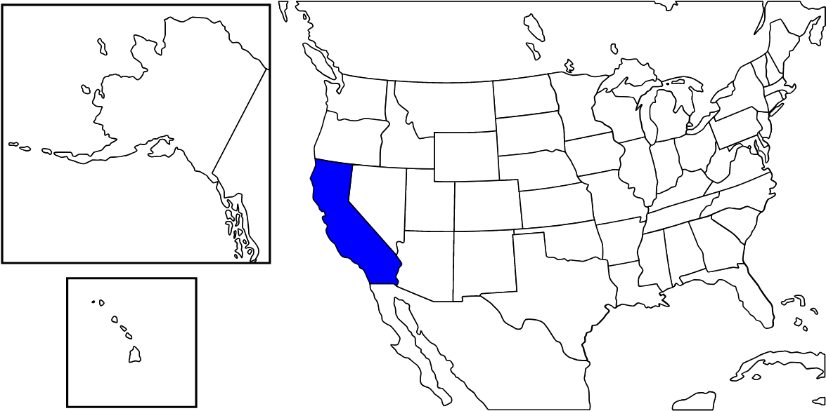 カリフォルニア州の位置